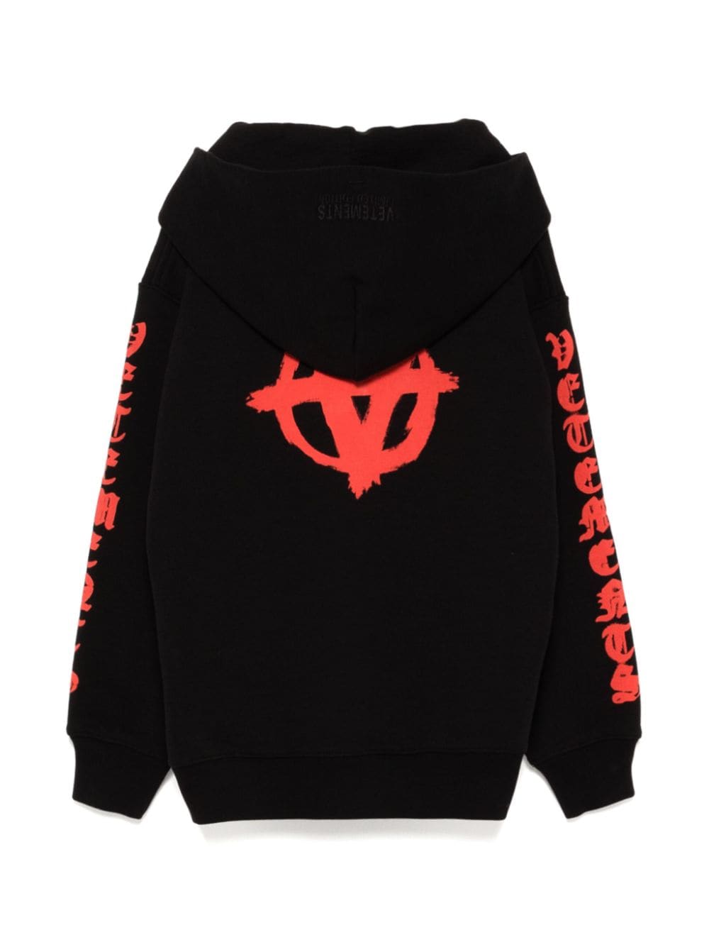 Vetements Kids logo print hoodie - Zwart