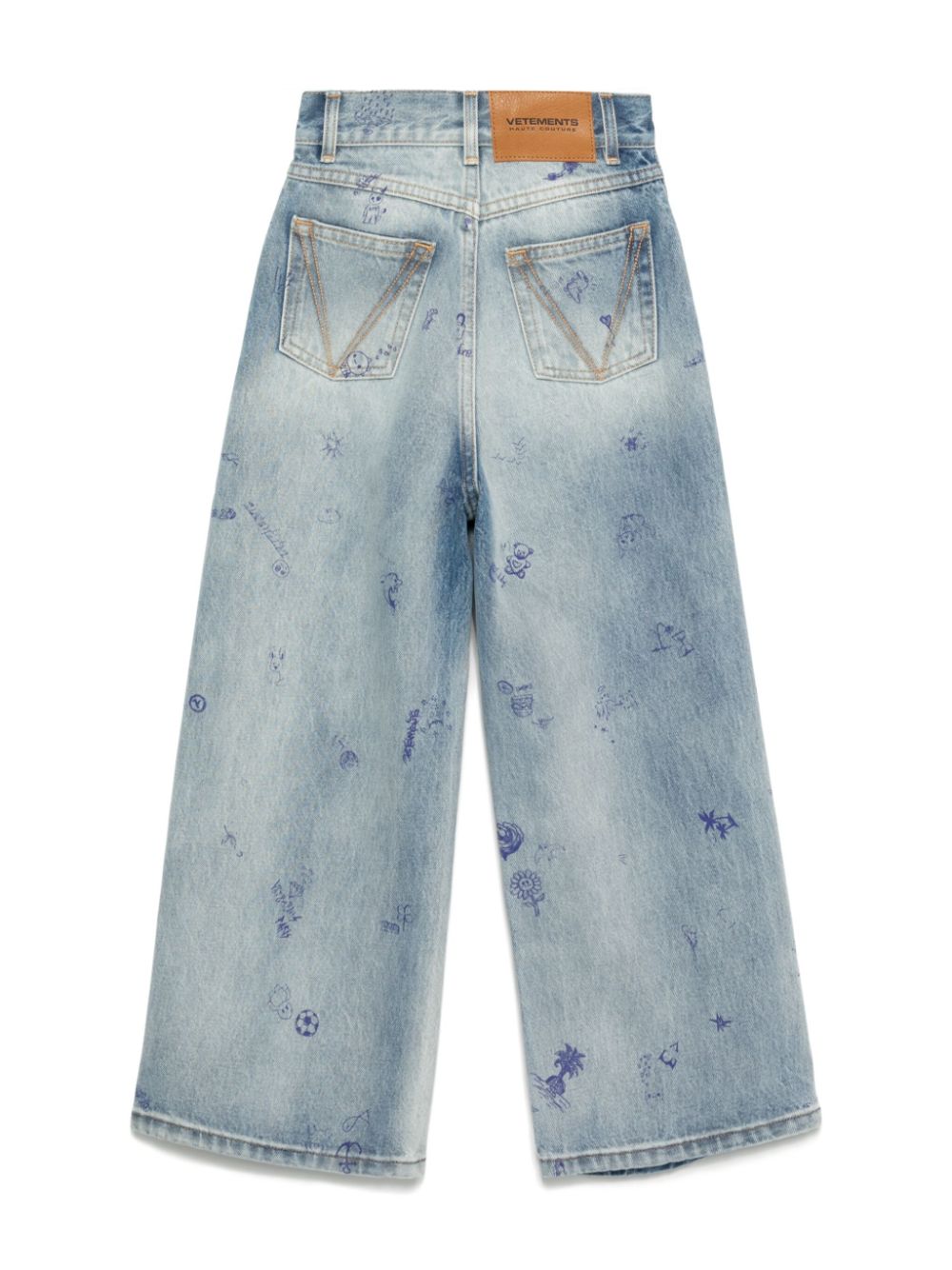 Vetements Kids Jeans met grafische print - Blauw