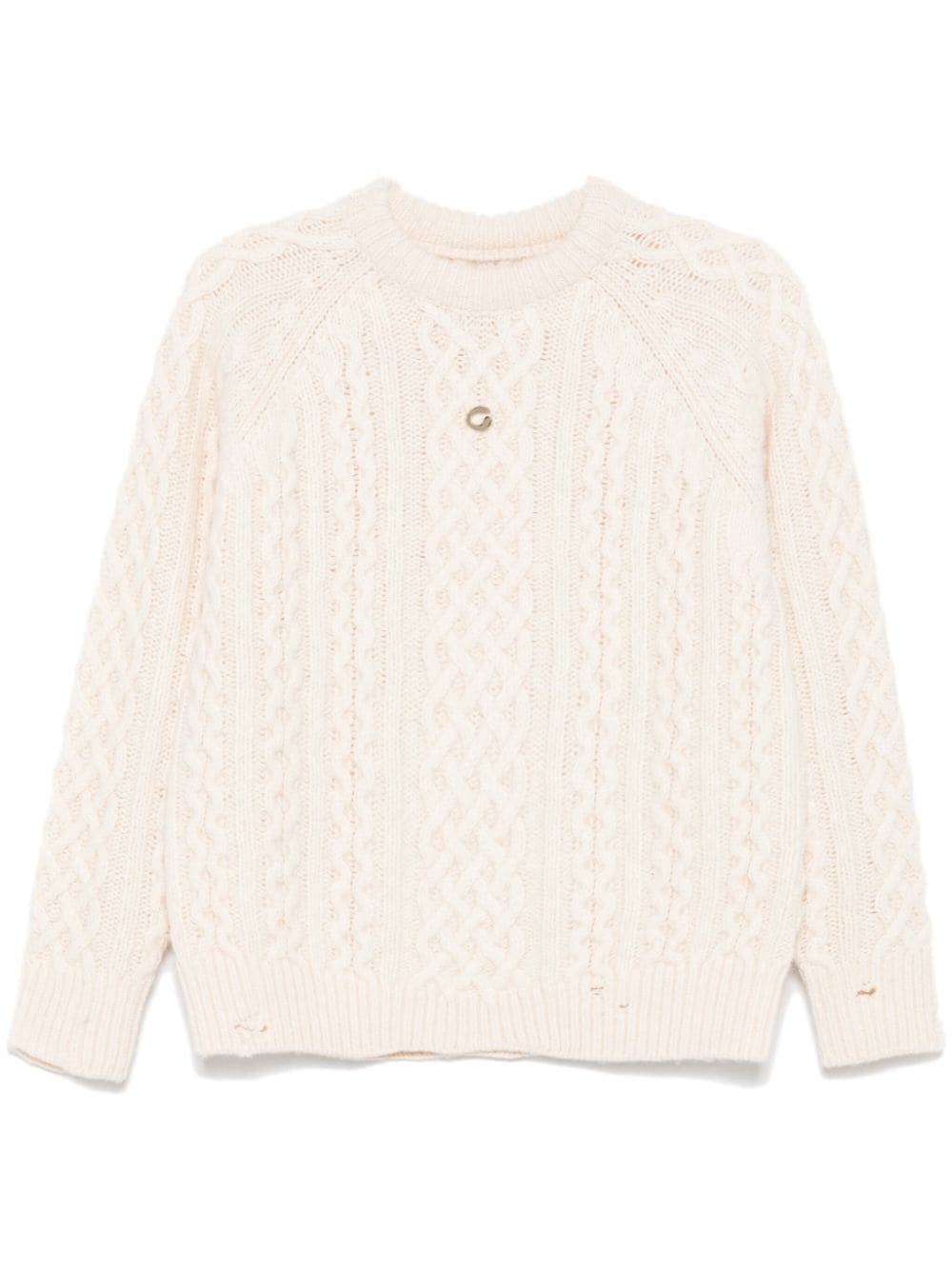 Shop Coperni Aran-knit Sweater In Neutrals