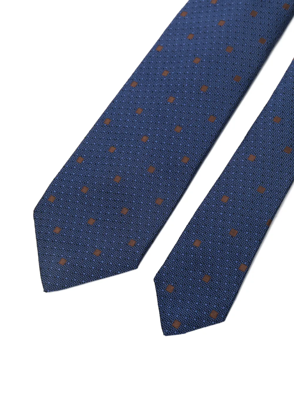 Barba square-jacquard tie - Blauw