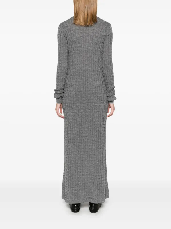 SS25【TOTEME】Long Dress in RWS Wool Melange with Cable Knit TOTEME Cable-knit wool maxi dress | NET-A-PORTER
