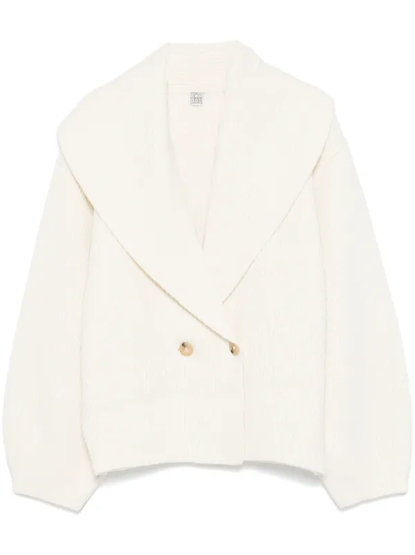 TOTEME shawl-lapels Cardigan | Neutrals | FARFETCH