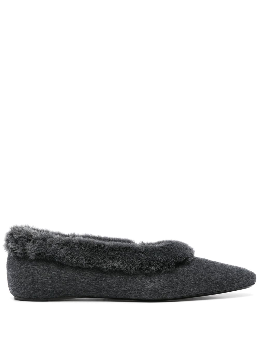 TOTEME shearling-trim ballerinas Grey