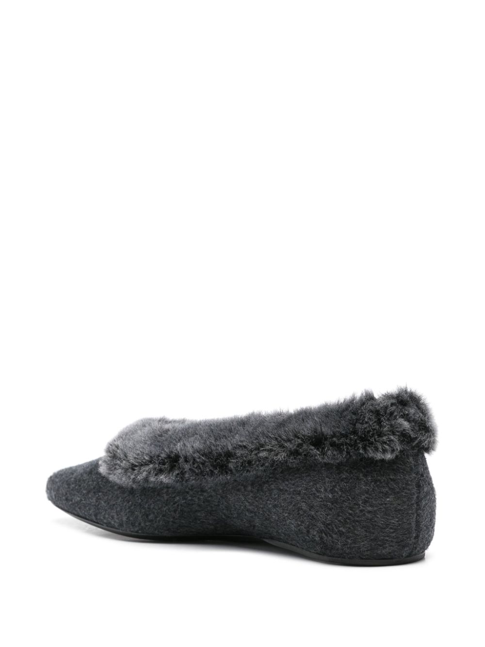 TOTEME shearling-trim ballerinas Grey