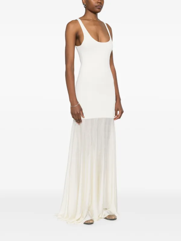 【送料&関税込】TotAme Toteme Long Dress TOTEME Panelled Maxi Dress | White | FARFETCH