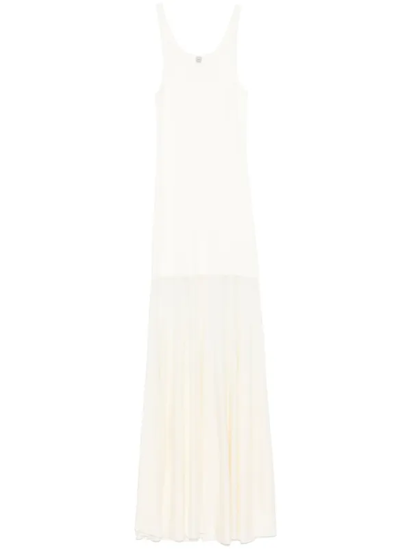 【送料&関税込】TotAme Toteme Long Dress TOTEME Panelled Maxi Dress | White | FARFETCH