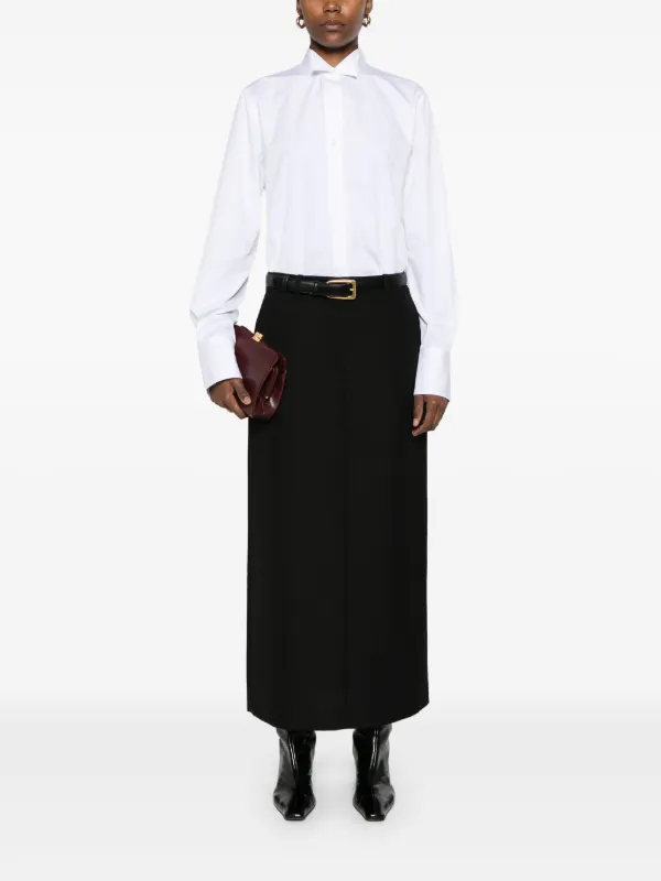 TOTEME low-waist Straight Maxi Skirt | Black | FARFETCH TR