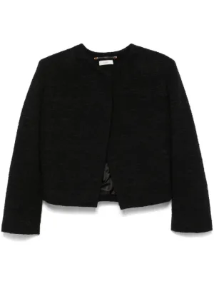 【TOTEME】クロップドブークレ ジャケット ブラック TOTEME ウィメンズ クロップドジャケット通販 - FARFETCH
