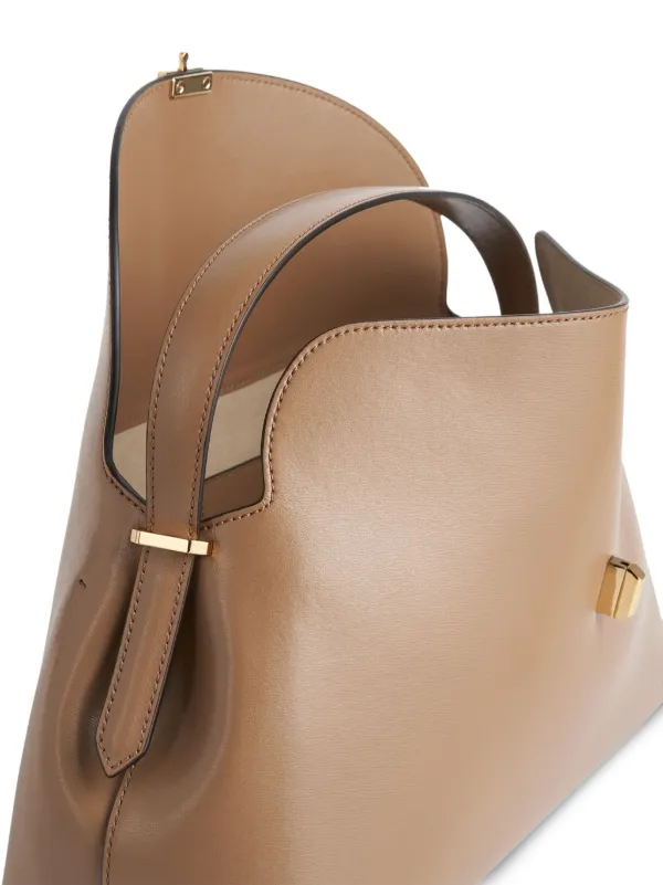 TOTEME T-Lock Leather Top Handle Bag | Brown | FARFETCH