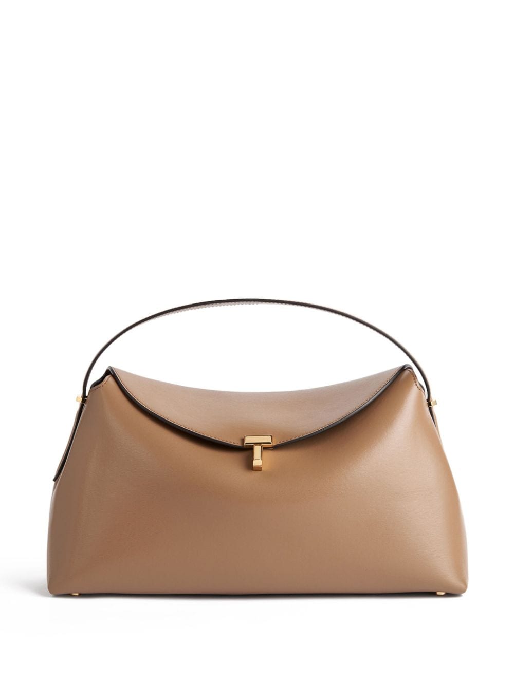 Shop Totême T-lock Leather Tote Bag In Brown