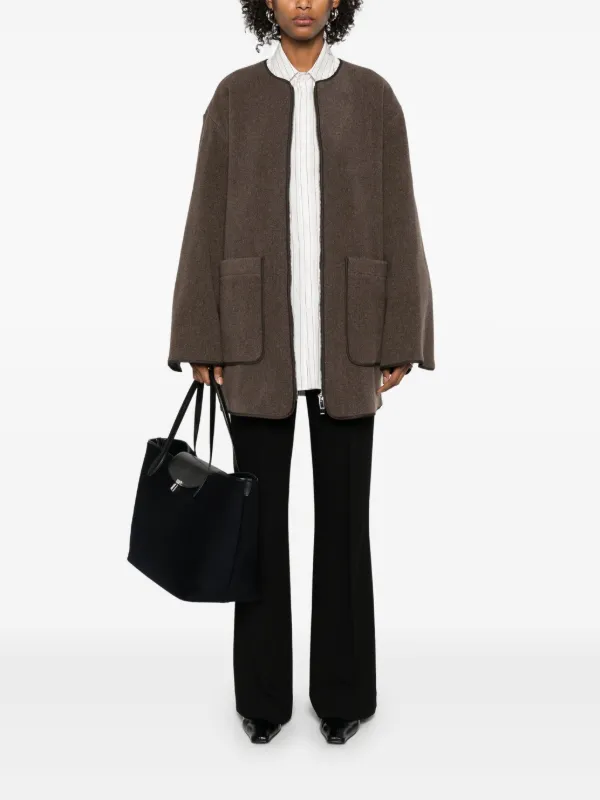 TOTEME ジップアップ ジャケット | ブラウン | FARFETCH JP