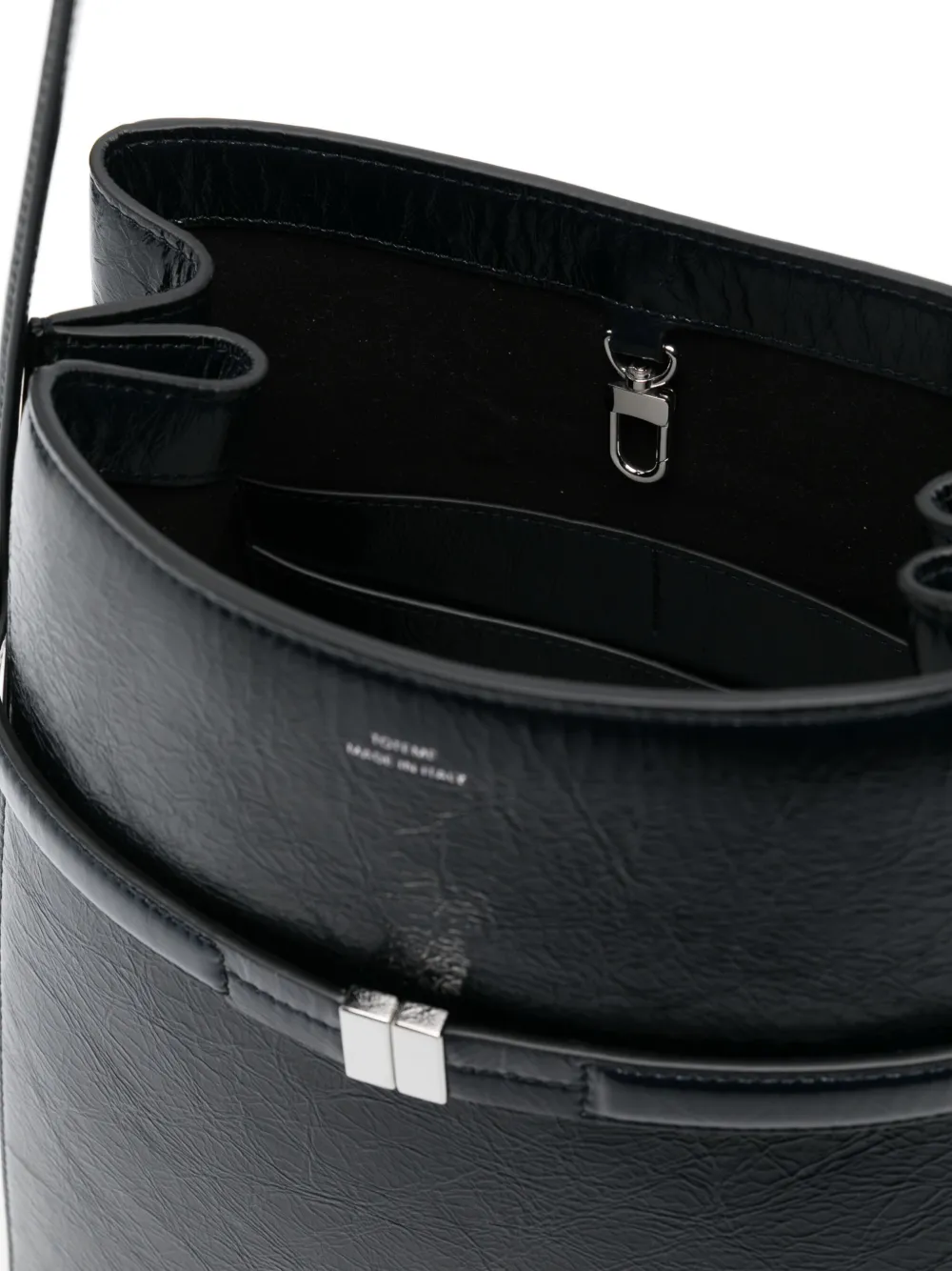 TOTEME Bucket-tas van naplakleer met ceintuur Blauw