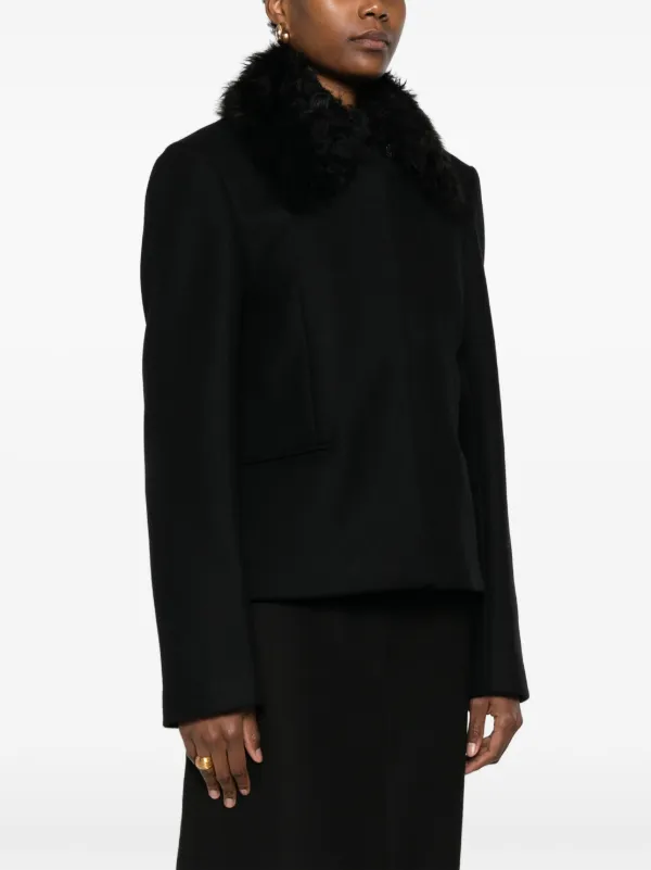 TOTEME シアリングカラー ジャケット | ブラック | FARFETCH JP