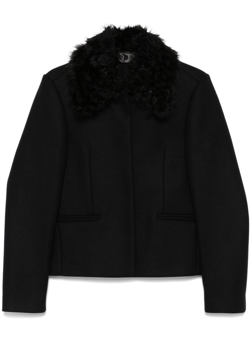 TOTEME shearling-collar jacket - Black