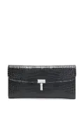 TOTEME T-lock crocodile-embossed wallet - Black