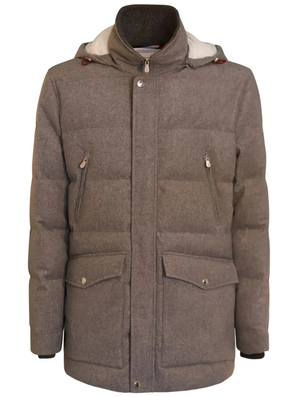 Brunello Cucinelli Gewatteerde jas Grijs