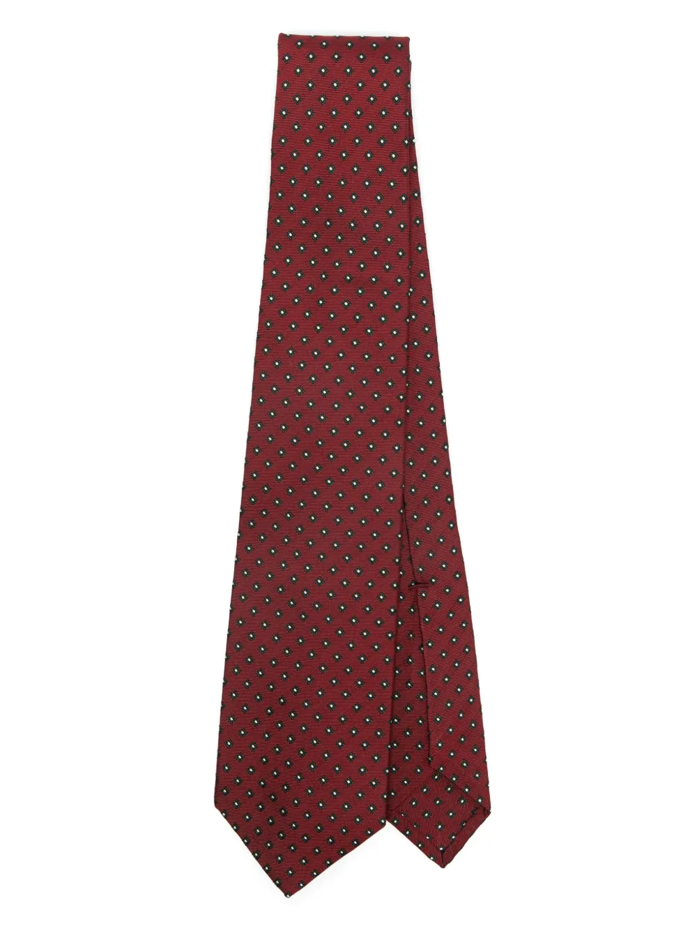 Barba Stropdas met geometrisch jacquard Rood
