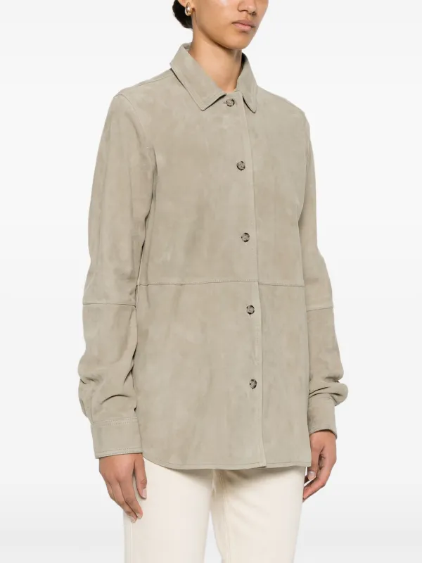TOTEME Suede Shirt | Neutrals | FARFETCH