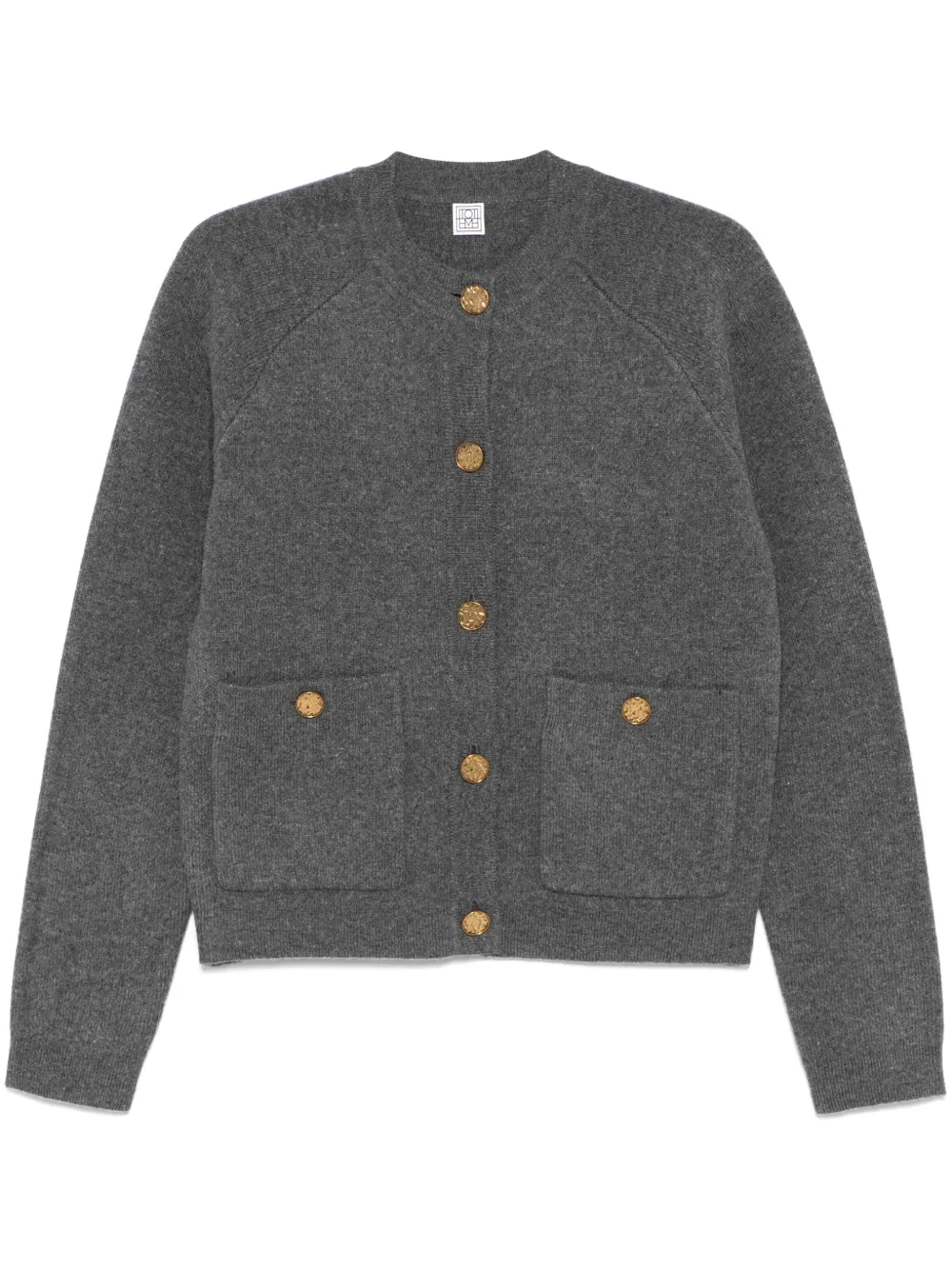 TOTEME hammered-buttons cardigan | Grey | Image 1