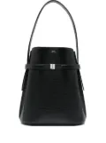 TOTEME snakeskin-effect belted bucket bag - Black