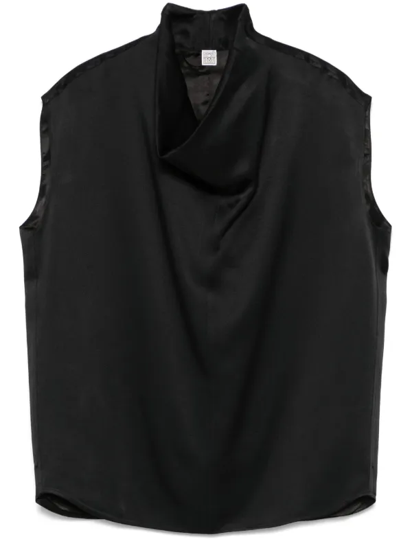 【関税込み】TOTEME ブラック レイヤード ブラウス TOTEME ノースリーブ ブラウス | ブラック | FARFETCH JP