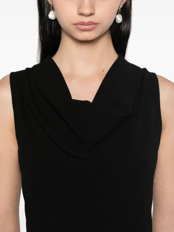 SS25【TOTEME】Maxi Dress in Wool with Cowl Neck Sleeveless TOTEME cowl-neck Maxi Dress | Black | FARFETCH