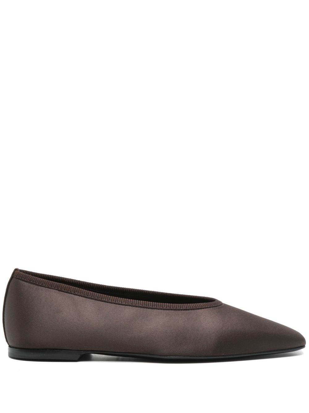 TOTEME Minimalist satin ballet flats Brown