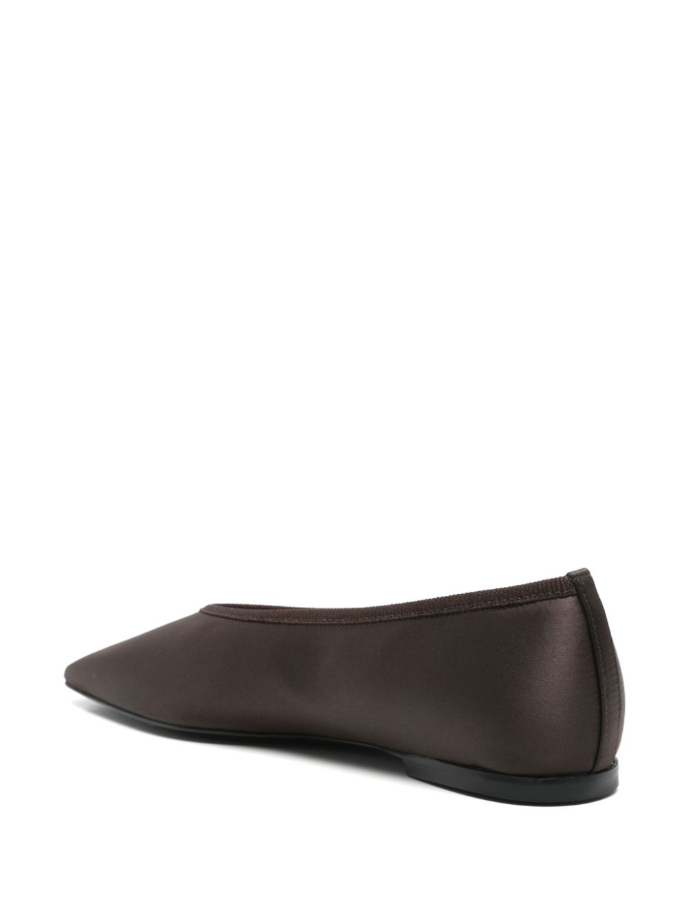 TOTEME Minimalist satin ballet flats Brown