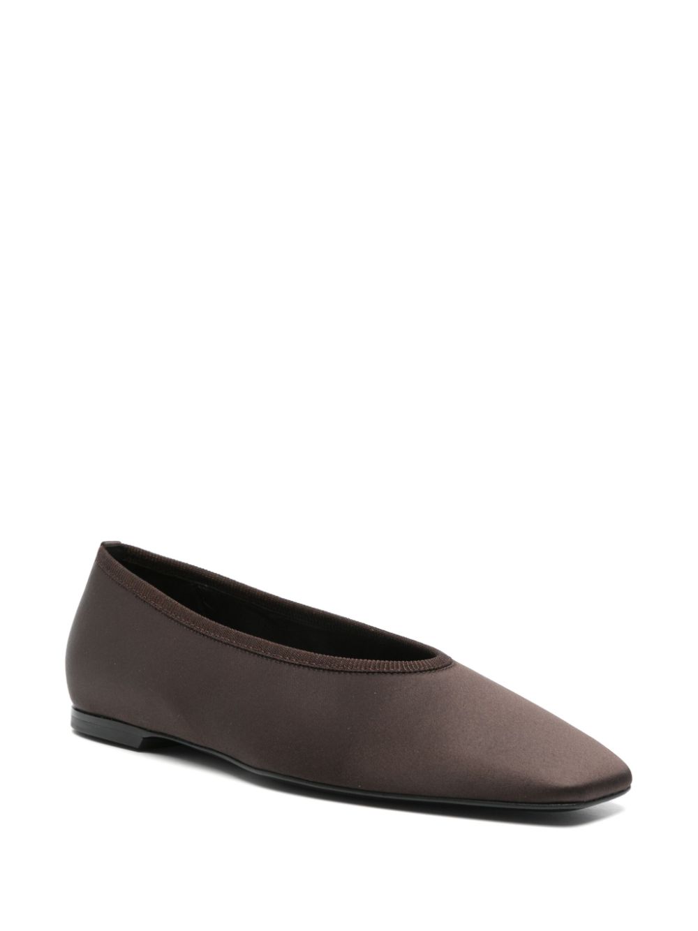 TOTEME Minimalist satin ballet flats Brown