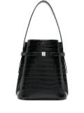 TOTEME croc-embossed belted bucket bag - Black