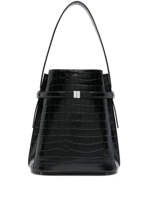 TOTEME croc-embossed belted bucket bag