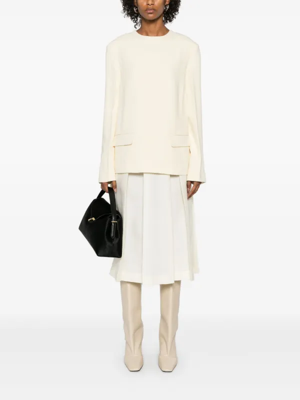 【関税込み】TOTEME Twinflower' skirt TOTEME Twinflower Midi Skirt | White | FARFETCH