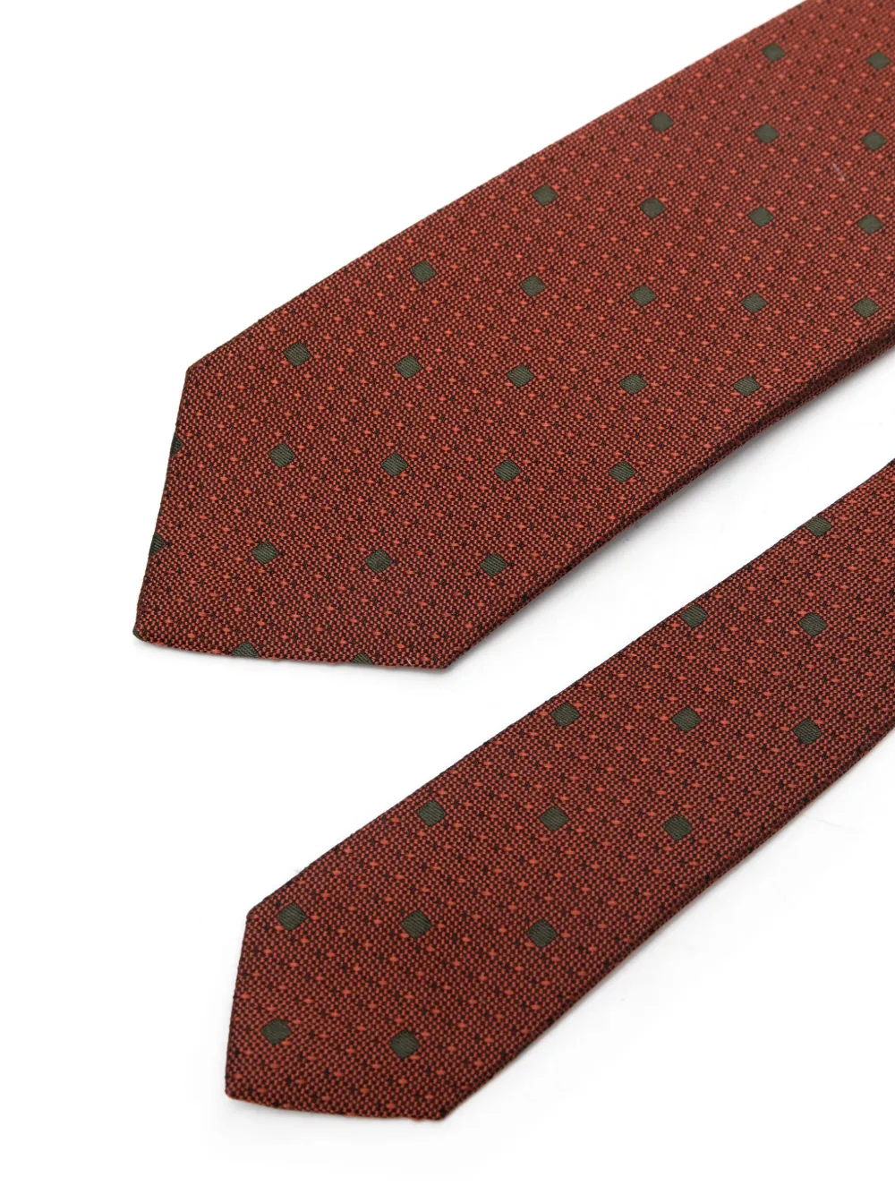 Barba Stropdas met vierkante jacquard - Bruin
