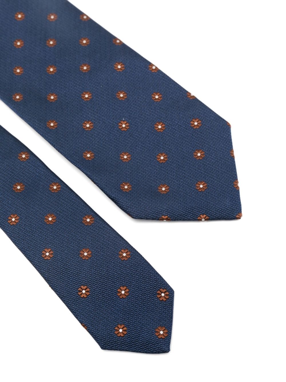 Barba Stropdas met bloemen jacquard - Blauw