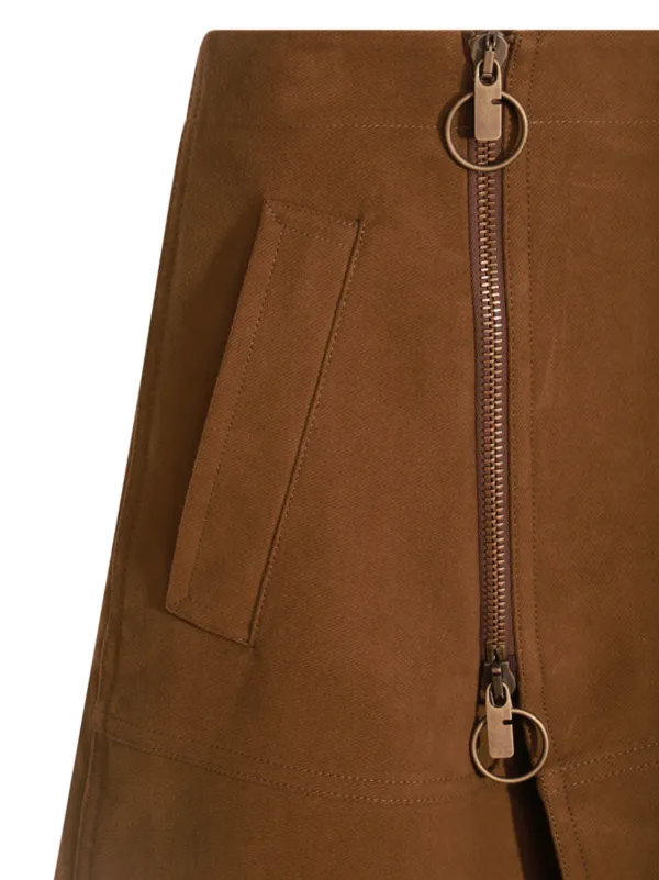 スカート BURBERRY BROWN COTTON MIDI SKIRT 82A78294-F138-4189-A11B-