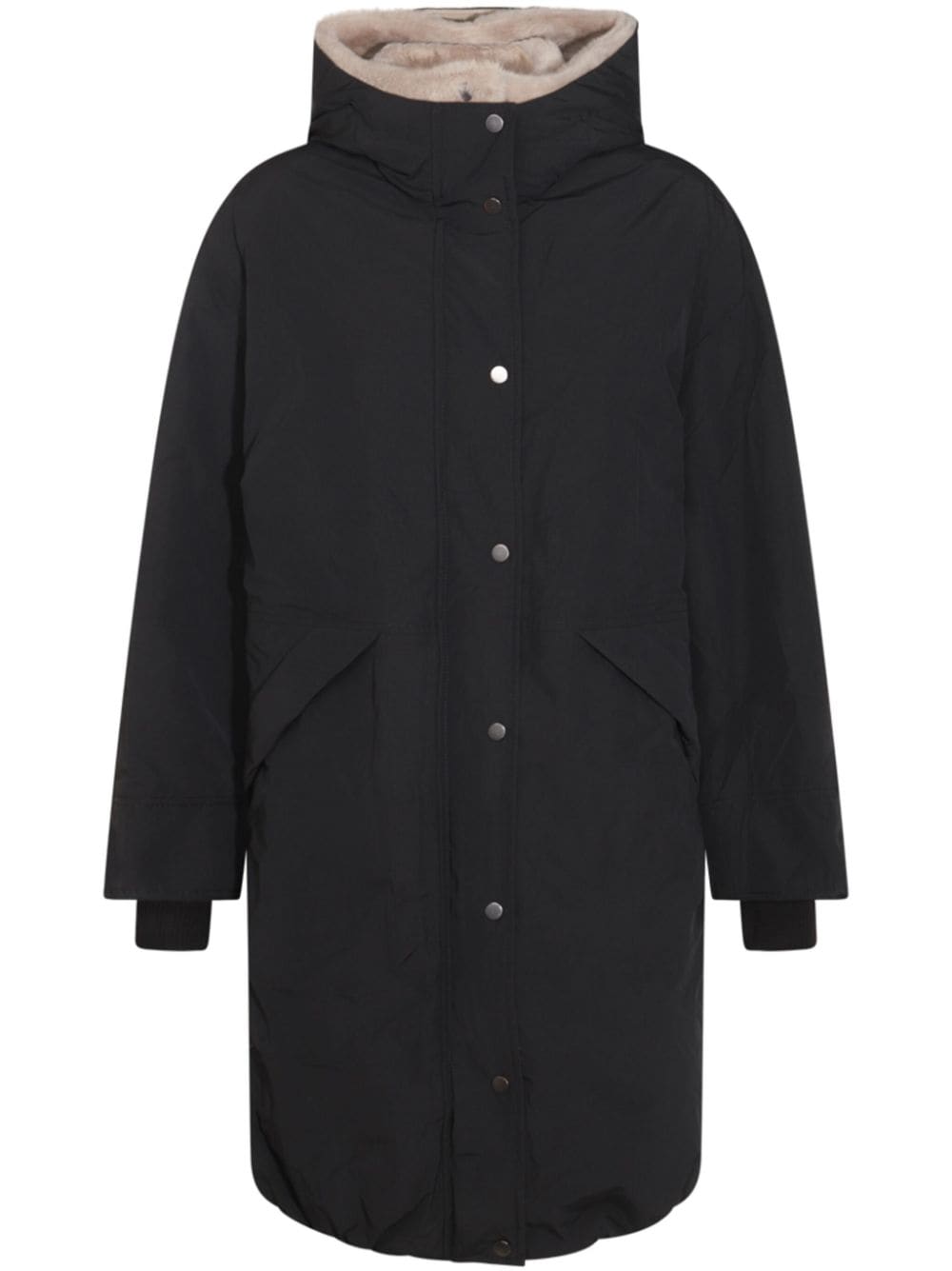 Shop Brunello Cucinelli Faux-fur Lining Parka Coat In Black