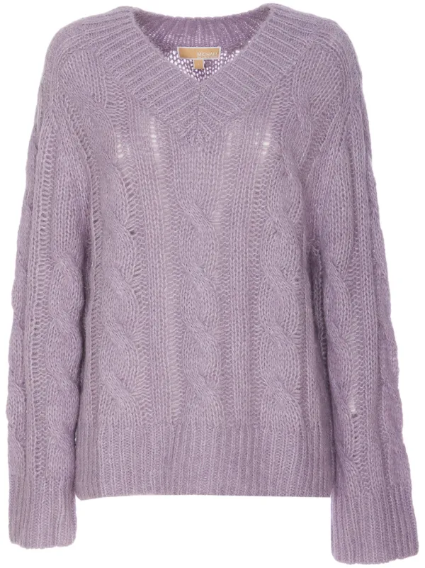 Michael Michael Kors cable knit Sweater Purple FARFETCH UK