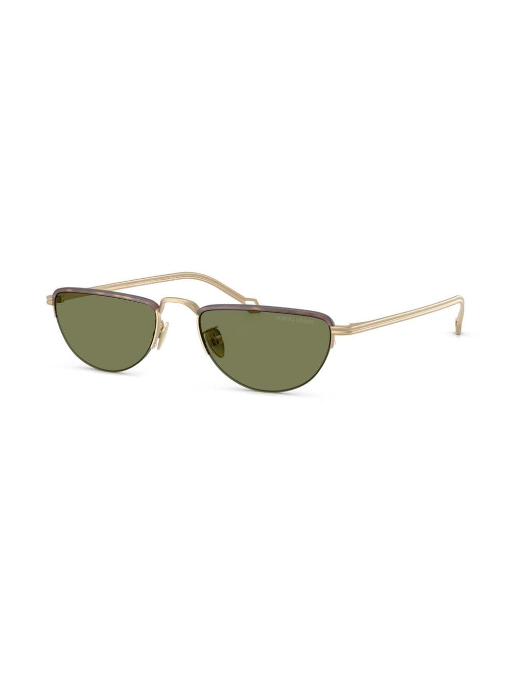 Shop Giorgio Armani Half-rim Sunglasses In Gold