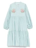 ETRO KIDS floral-embroidery dress - Blue