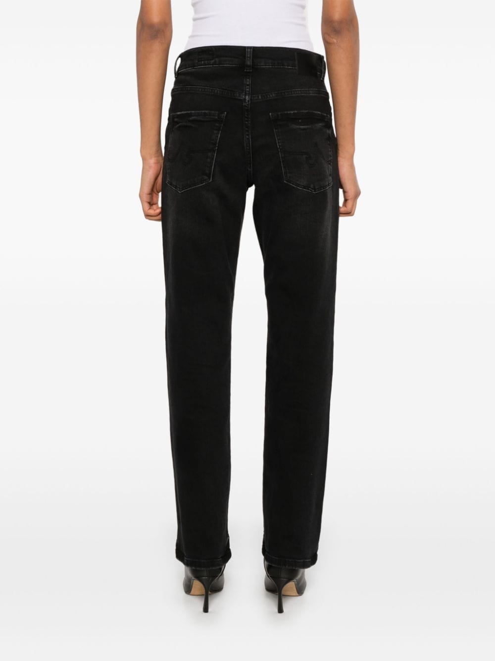 Shop Ag Lanzarote Straight-leg Jeans In Black