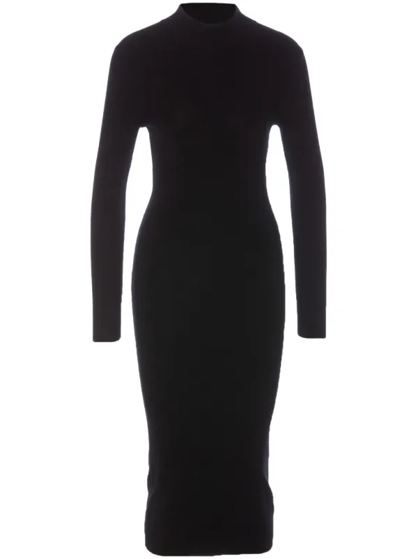 black mock neck midi dress Lenox Mock Neck Midi Dress – LIANA NYC main image 0