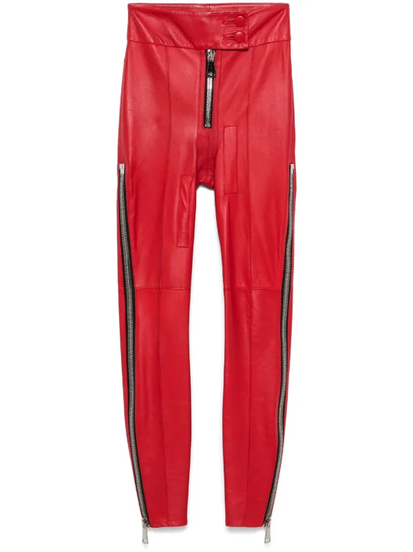 MITILIANE COUTURE Leather Trousers Red FARFETCH PH