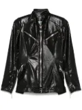 MITILIANE COUTURE lizard skin-effect leather jacket - Black