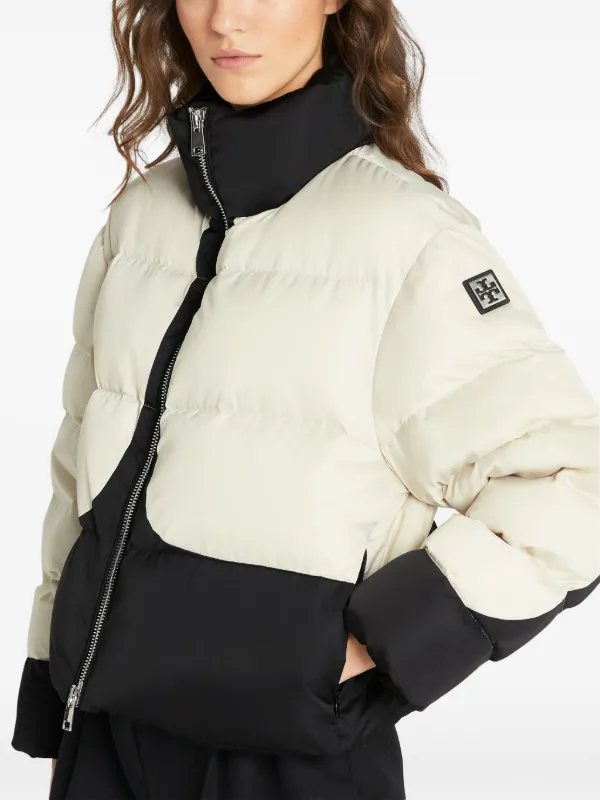 Tory Burch colour block Down Jacket Black FARFETCH IE