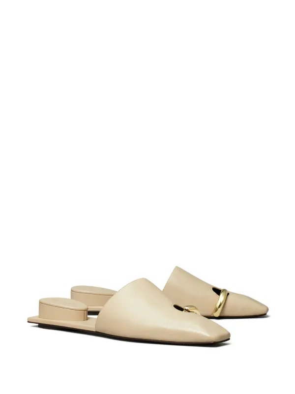 Tory Burch Pierced Mules | Neutrals | FARFETCH