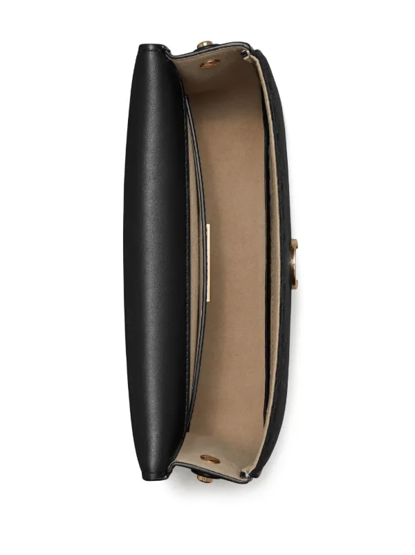 Tory Burch Robinson T Monogram Shoulder Bag | Black | FARFETCH