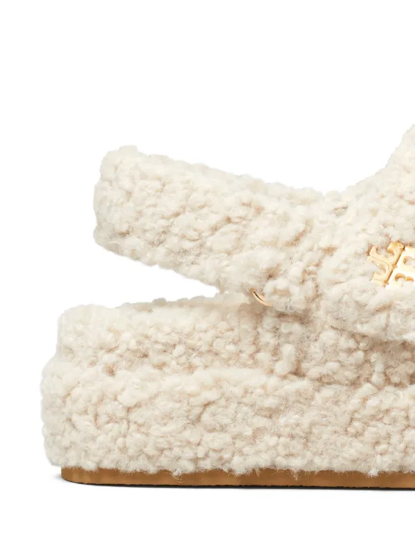 Tory Burch Kira faux-shearling Sandals | Neutrals | FARFETCH