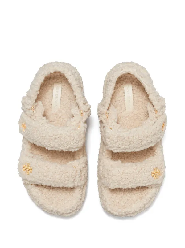 Tory Burch Kira faux-shearling Sandals | Neutrals | FARFETCH