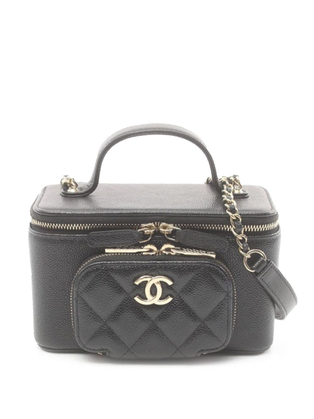 CHANEL Pre-Owned 2021-2024 Caviar Business Affinity Case vanity bag - Nero