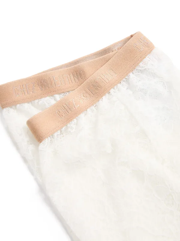 タイツ・ソックス VALENTINO GARAVANI White Lace Collant Valentino Garavani Lace Tights | White | FARFETCH